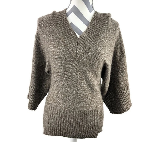 Anthropologie Sweaters - Anthropologie Kenji Chunky Hooded Sweater V Neck